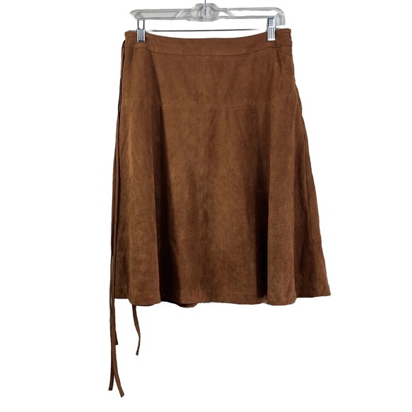Octavia Faux Suede Knee Length Skirt Boho Fall Winter Size Medium - Picture 1 of 14